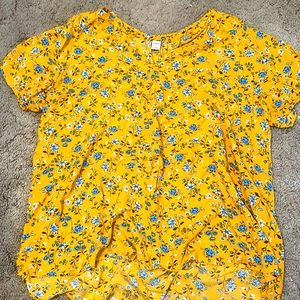 Old Navy fall floral vneck blouse XL